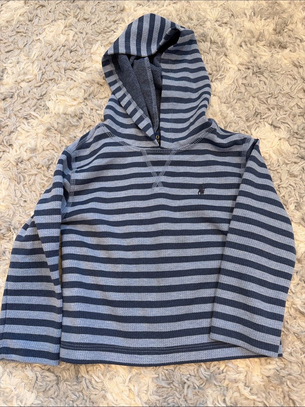 Kids Striped Hooded Sweater - Blue/Grey